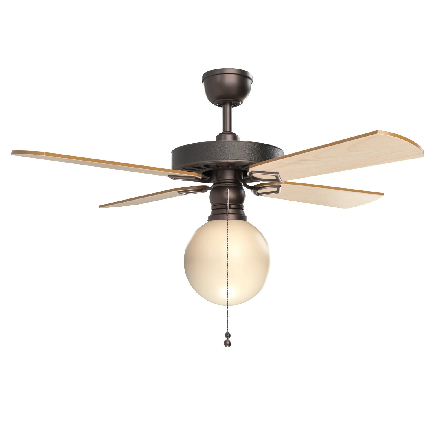 Heron Ceiling Fan With Opal Globe Shade PBR 3D Model_04